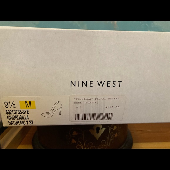 Nine West Drusilla Floral Patent Heel Sz 9.5 - Picture 7 of 9